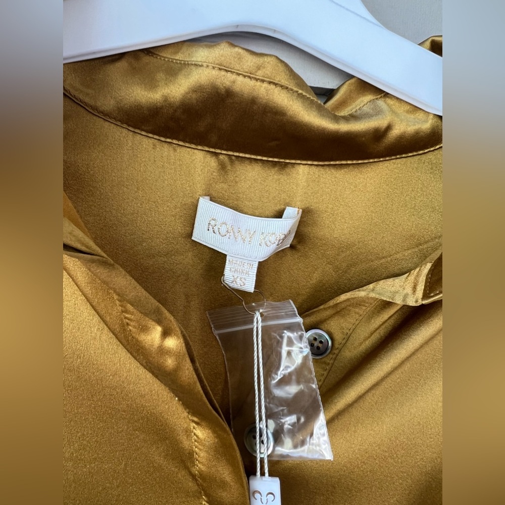 RONNY KOBO Taliah Tie-Front Silk Blouse in XS - Picture 5 of 8